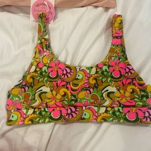 Kulani kinis bikini top multi colored floral